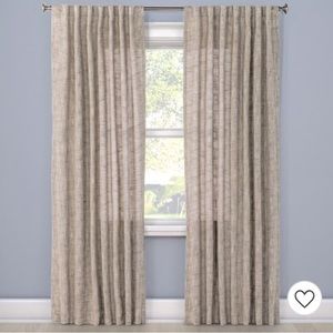 2-Textured Weave Back Tab Grey & Cream Light Filtering Curtain Panels 54” x 84”